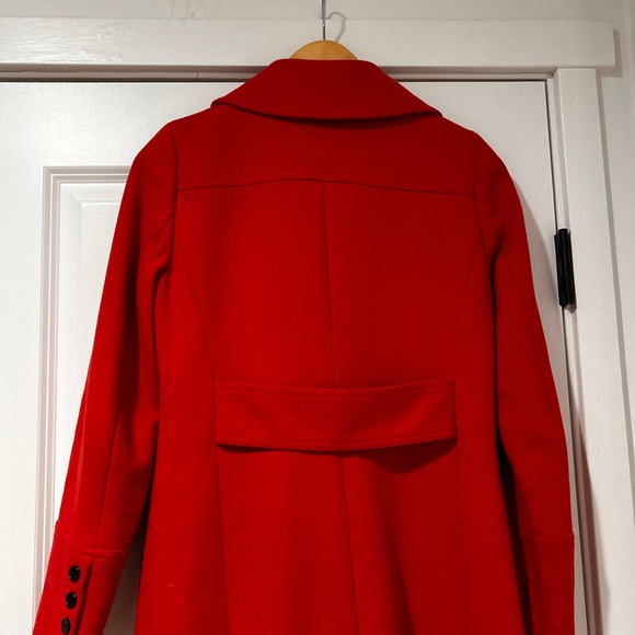Vintage J. Crew Red Wool Blend Button Front Coat Women's Size 2 Preppy Classic - Picture 8 of 10
